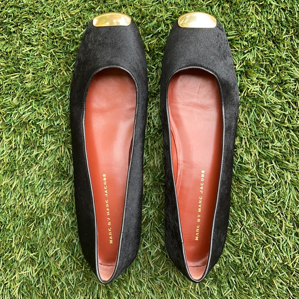 Marc by Marc Jacobs Calf Hair Flats with Gold